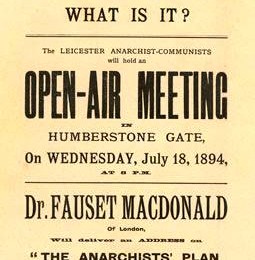 Flyer for an open-air meeting by Leicester Anarchist-Communists in 1894