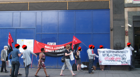 Office Angels - solidarity action after temp worker denied wages in Wimbledon