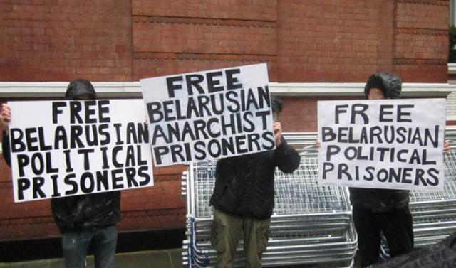 Belarus prisoner solidarity demo in London Sept 2012