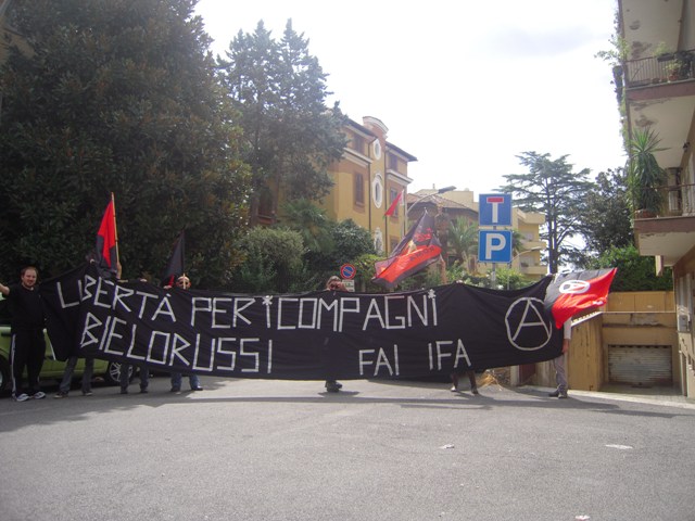 Anarchist solidarity for Belarus  prisoners - Rome, Italy - 22-09-2012