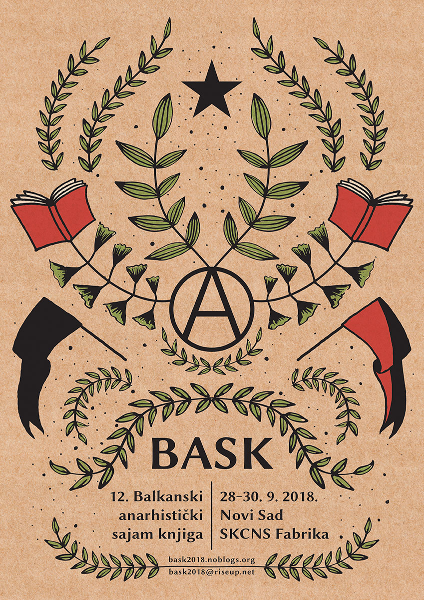 Poster for the 12th Balkans Anarchist Bookfair - Novi Sad, Serbia - September 2018