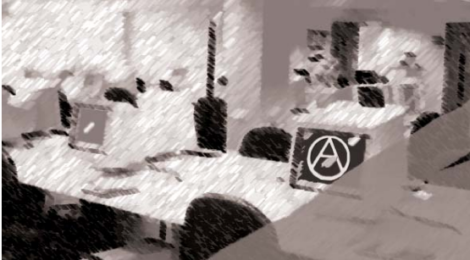 On the frontline - anarchists at work - front cover of AF pamphlet